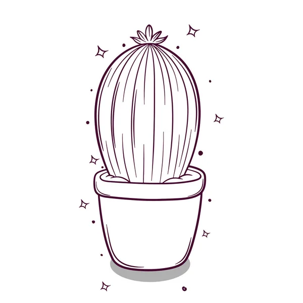 Dibujado Mano Vector Cactus Ilustración — Vector de stock