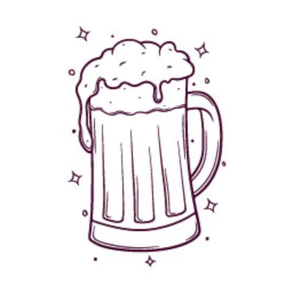 Холодное Пиво Пенным Векторным Рисунком — стоковый вектор