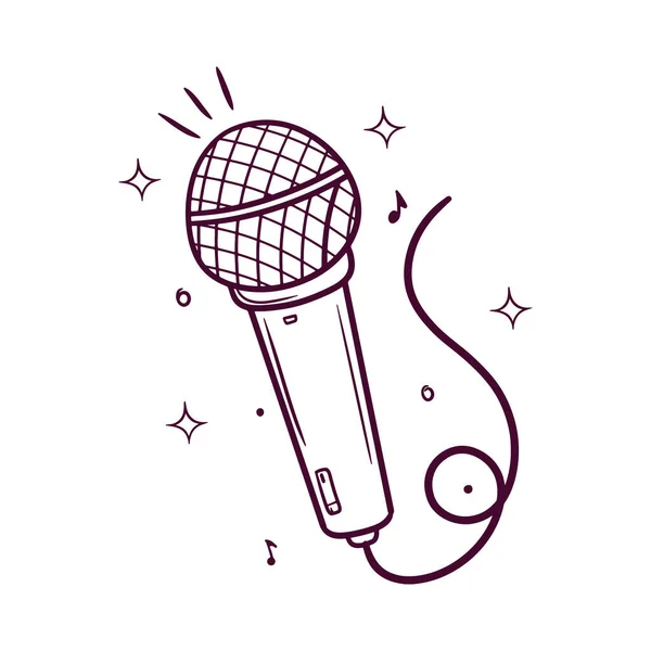 Microphone Hand Drawn Vector Illustration — Stock Vector