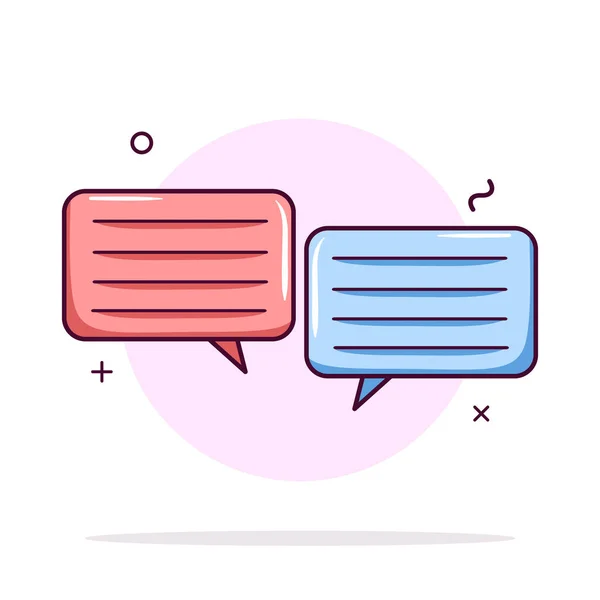 Conversación Colorida Bubble Chat Icono Lindo Vector Ilustración — Vector de stock