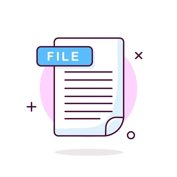 Type Fichier Document Icône Illustration Vectorielle Mignonne — Image vectorielle