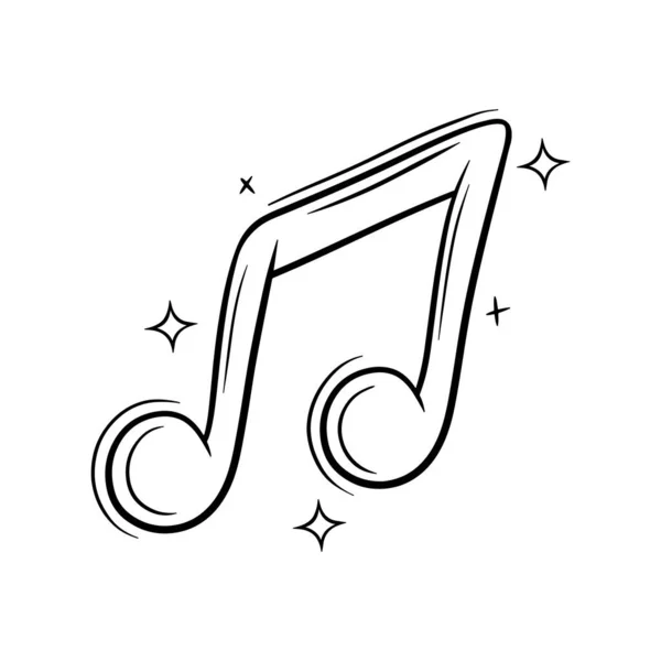 Hand Drawn Music Note Doodle Vector Sketch Illustration — Stock Vector