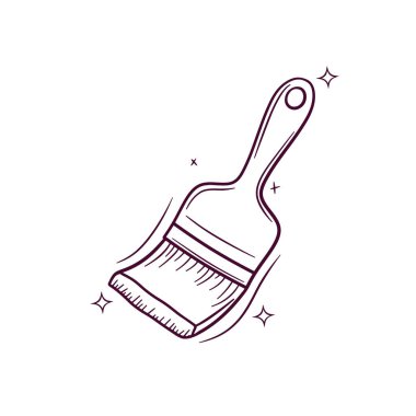 El yapımı boya fırçası. Doodle Vektör Çizim Çizimi