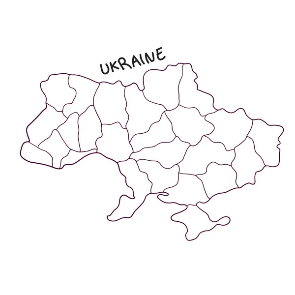 Handgetekende Doodle Kaart Van Oekraïne — Stockvector