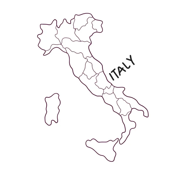 Ręcznie Rysowane Mapy Doodle Włoch — Wektor stockowy
