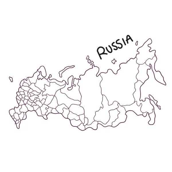 Ručně Nakreslená Mapa Ruska — Stockový vektor