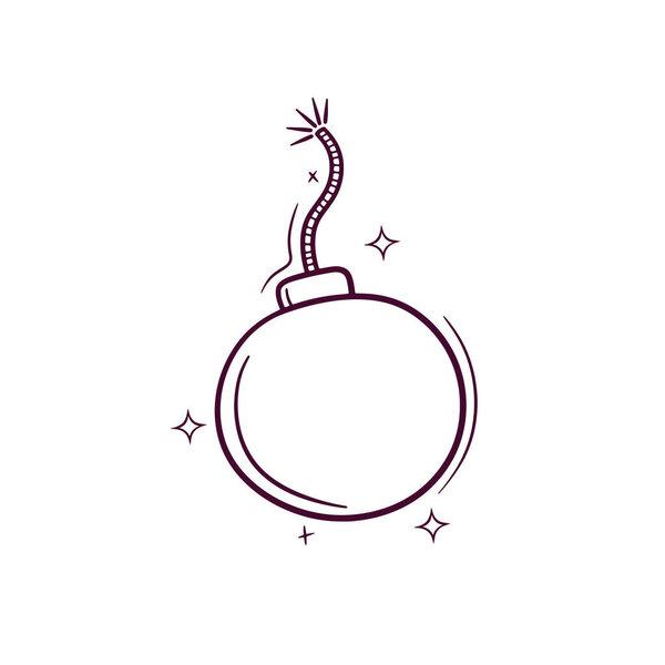 "Hand Drawn Bomb". Векторный рисунок с лапшой