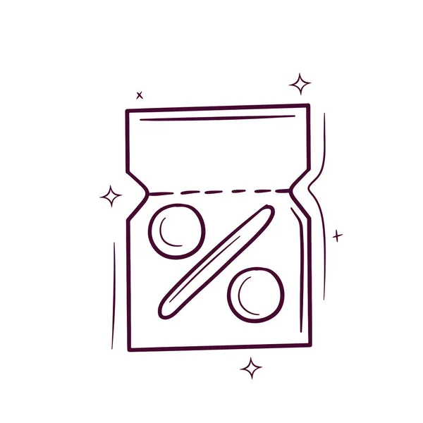 Cupom Desconto Desenhado Mão Doodle Vector Sketch Ilustração —  Vetores de Stock