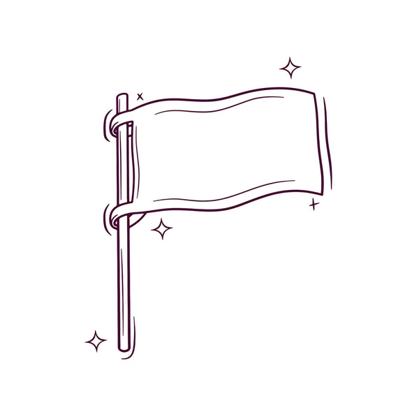 Χειροποίητη Σημαία Εικονογράφηση Doodle Vector Sketch — Διανυσματικό Αρχείο