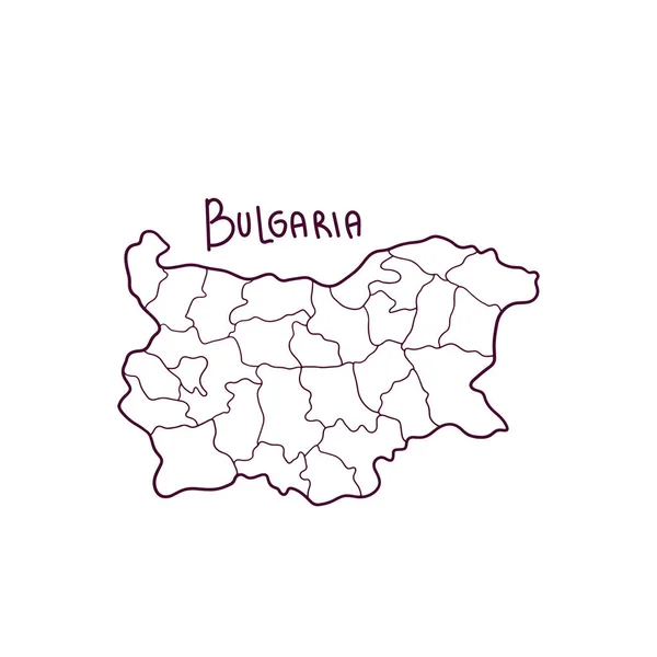 Hand Drawn Doodle Map Bulgaria Inglés Ilustración Vectorial — Archivo Imágenes Vectoriales