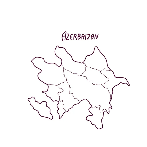 Hand Drawn Doodle Map Azerbaijan Inglés Ilustración Vectorial — Archivo Imágenes Vectoriales