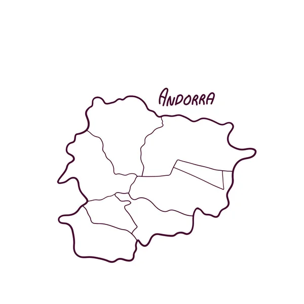 Mão Desenhado Doodle Mapa Andorra Ilustração Vetorial —  Vetores de Stock