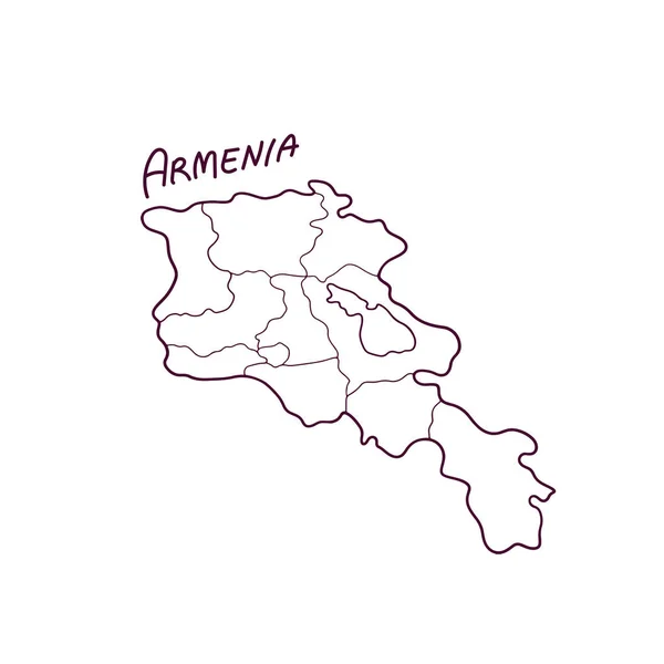 Mão Desenhado Doodle Mapa Armênia Ilustração Vetorial —  Vetores de Stock