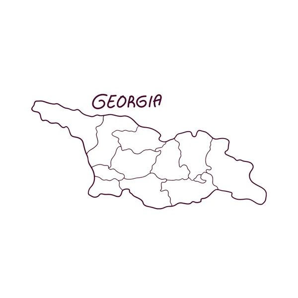 ジョージア州の手描きの落書きマップ ベクターイラスト — ストックベクタ