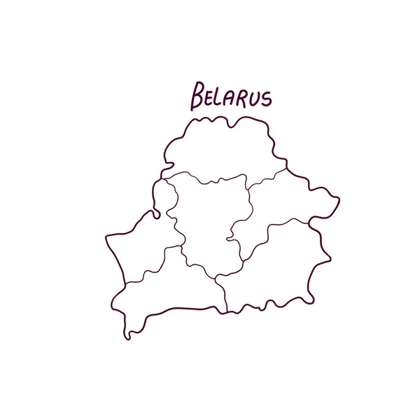 Mão Desenhado Doodle Mapa Bielorrússia Ilustração Vetorial —  Vetores de Stock