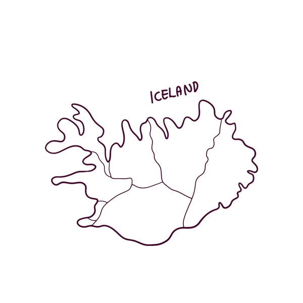Hand Drawn Doodle Map Iceland Векторний Приклад — стоковий вектор