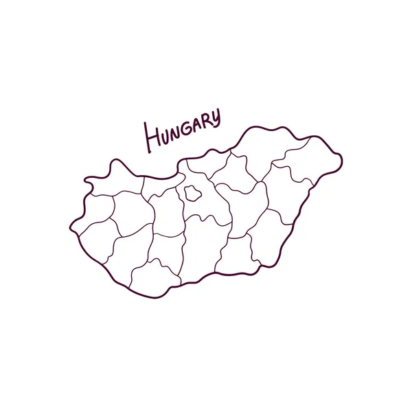Mão Desenhado Doodle Mapa Hungria Ilustração Vetorial —  Vetores de Stock