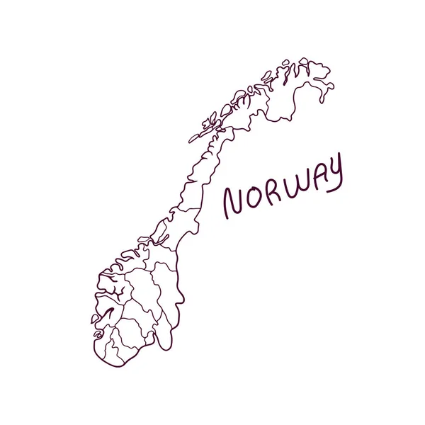 Рисует Карту Норвегии Векторная Миграция — стоковый вектор