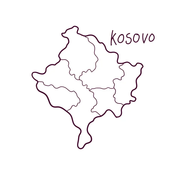 Plano Dibujado Mano Kosovo Ilustración Vectorial — Archivo Imágenes Vectoriales