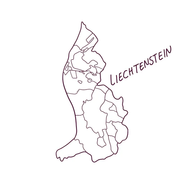 Handritad Doodle Map Över Liechtenstein Vektor Illustration — Stock vektor