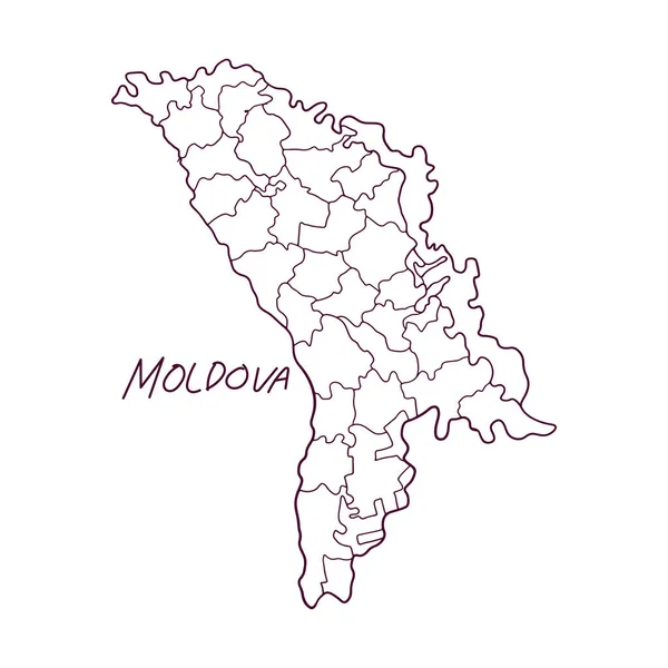 Mão Desenhado Doodle Mapa Moldávia Ilustração Vetorial —  Vetores de Stock