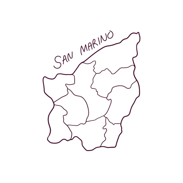Hand Drawn Doodle Map San Marino Векторний Приклад — стоковий вектор