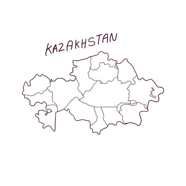 Mão Desenhado Doodle Mapa Cazaquistão Ilustração Vetorial —  Vetores de Stock
