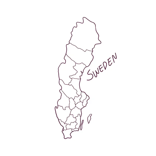 Рисует Карту Швеции Векторная Миграция — стоковый вектор