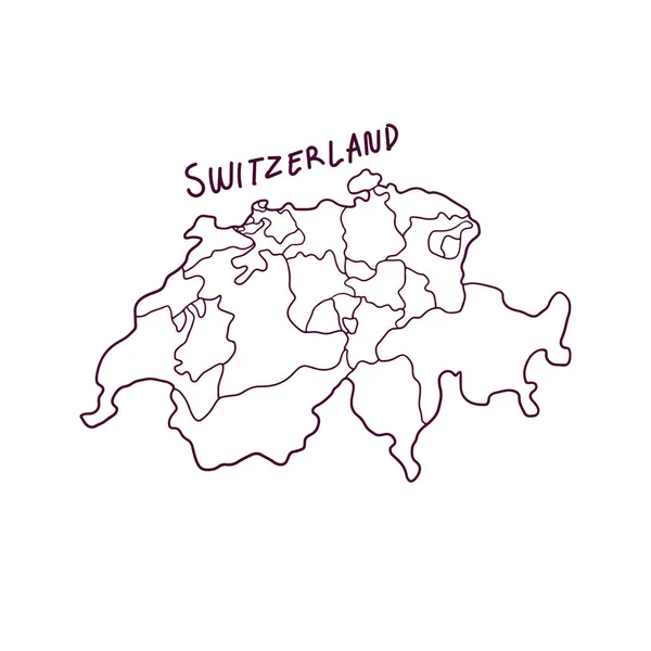 Рисует Карту Швейцарии Векторная Миграция — стоковый вектор