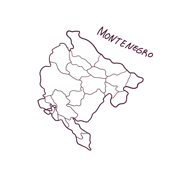 Dibujado Mano Doodle Map Montenegro Ilustración Vectorial — Archivo Imágenes Vectoriales