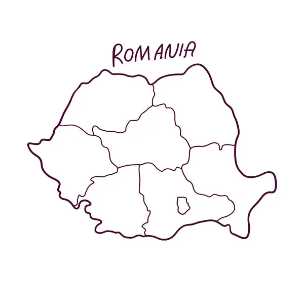 Mão Desenhado Doodle Mapa Roménia Ilustração Vetorial —  Vetores de Stock