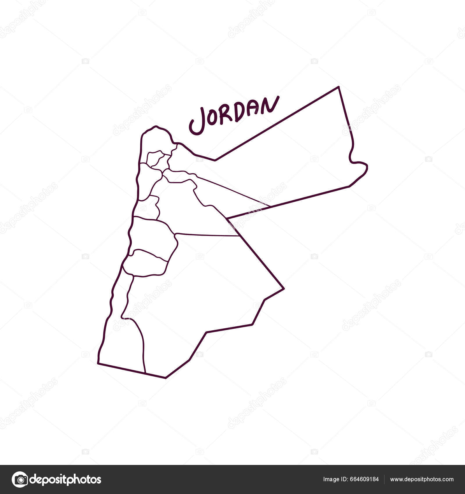 Hand Drawn Doodle Map Jordan Vector Illustration Stock Vector by  ©qbertstudios 664609184