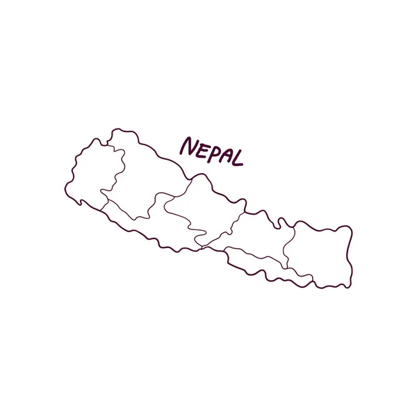 stock vector Hand Drawn Doodle Map Of Nepal. Vector Illustration