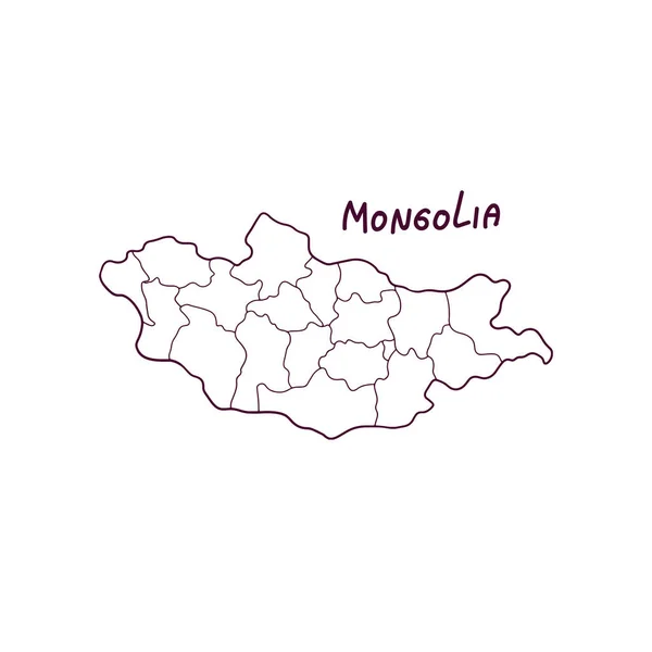 Mão Desenhado Doodle Mapa Mongólia Ilustração Vetorial —  Vetores de Stock