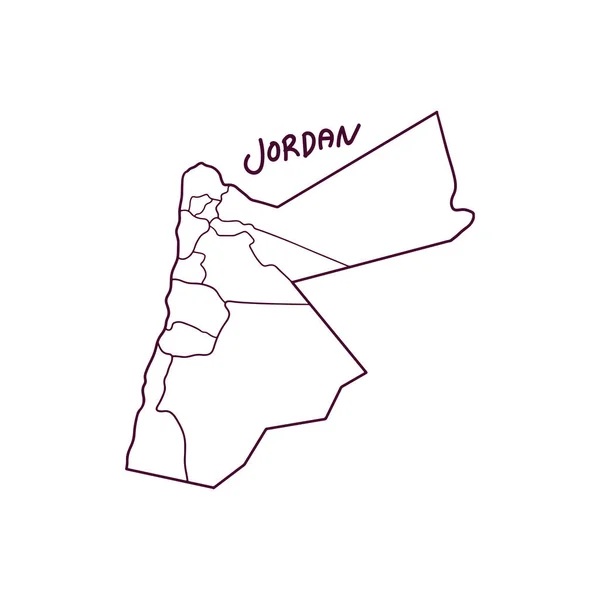 Handgetekende Poedel Kaart Van Jordanië Vector Illustratie — Stockvector