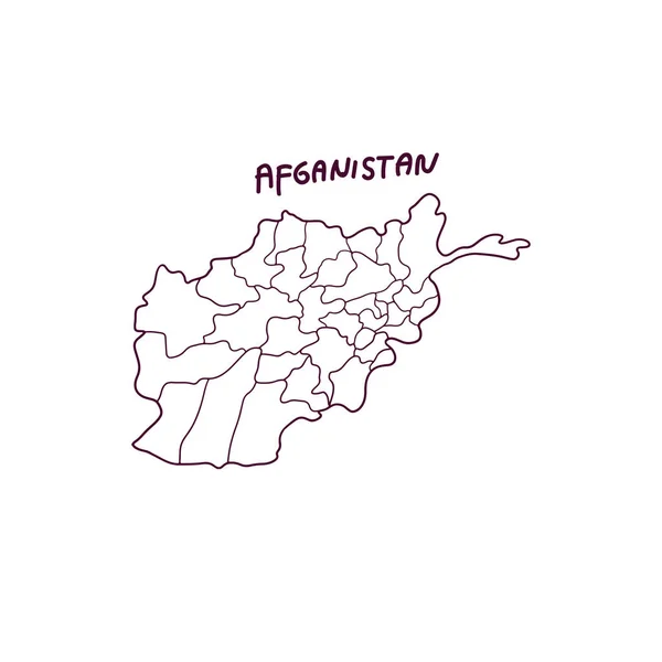 Mapa Doodle Desenhado Mão Afeganistão Ilustração Vetorial —  Vetores de Stock