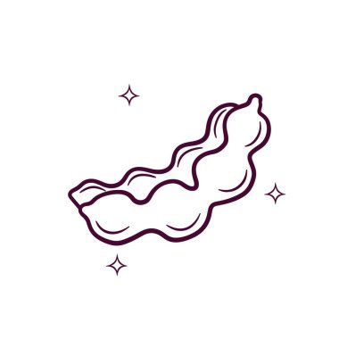 El Taze Bezelye. Doodle Vektör Çizim Çizimi