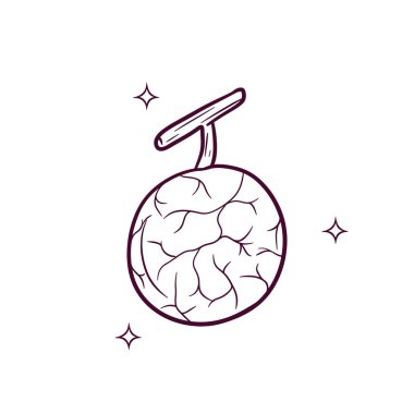 El çizilmiş kavun. Doodle Vektör Çizim Çizimi