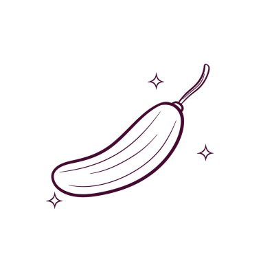 El yapımı salatalık. Doodle Vektör Çizim Çizimi
