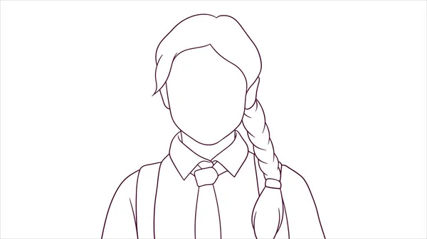Happy Young Student Wearing Uniform Hand Drawn Style Vector Illustration — Stock Vector
