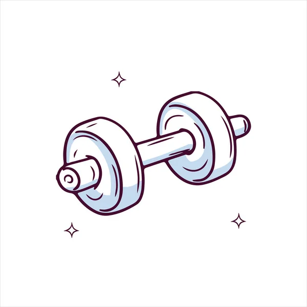 Hand Drawn Dumbbell Doodle Sketch Vector Illustration — Stock Vector