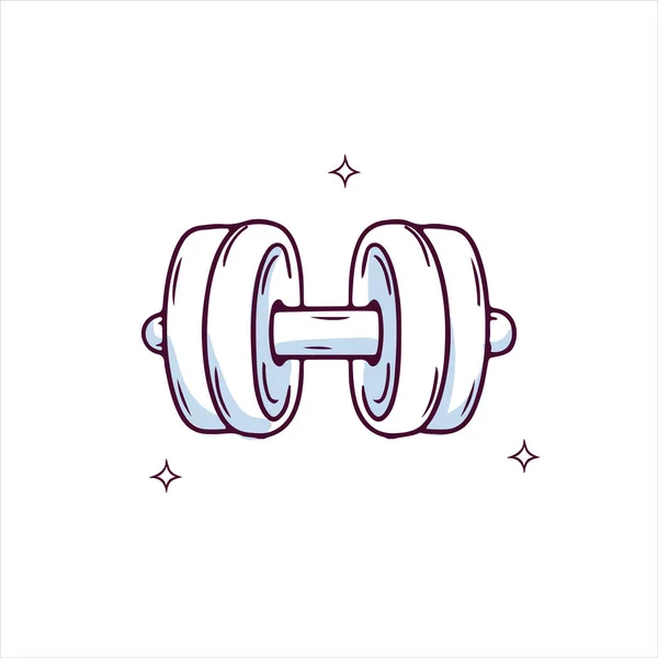 Hand Drawn Dumbbell Doodle Sketch Vector Illustration — Stock Vector