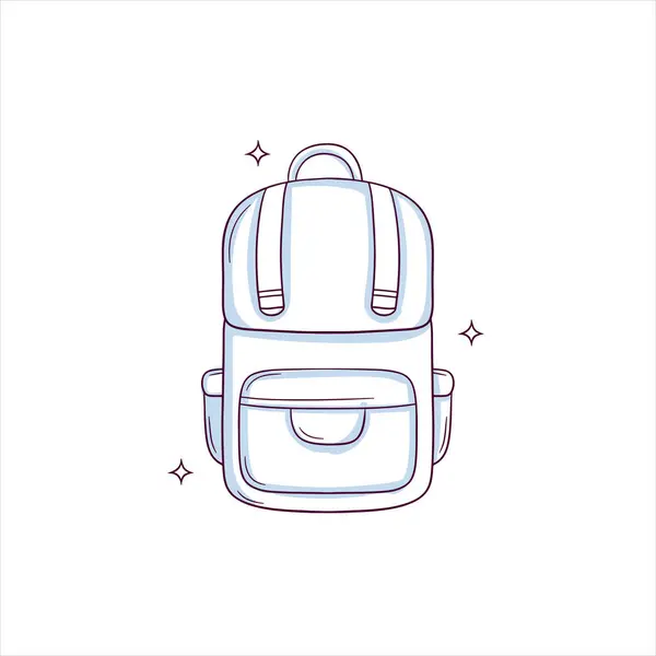 Hand Drawn School Backpack Doodle Sketch Vector Illustration — Stock Vector