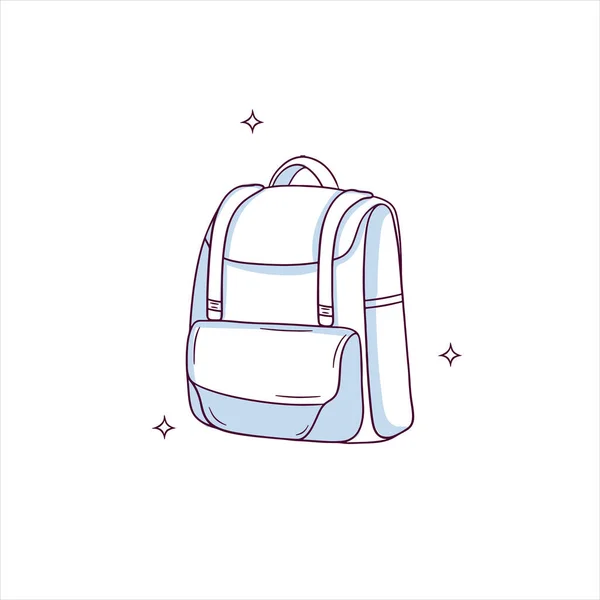 Hand Drawn School Backpack Doodle Sketch Vector Illustration — Stock Vector