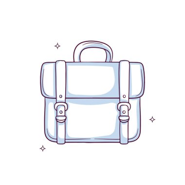 El yapımı evrak çantası. Doodle Çizim Vektörü İllüstrasyonu