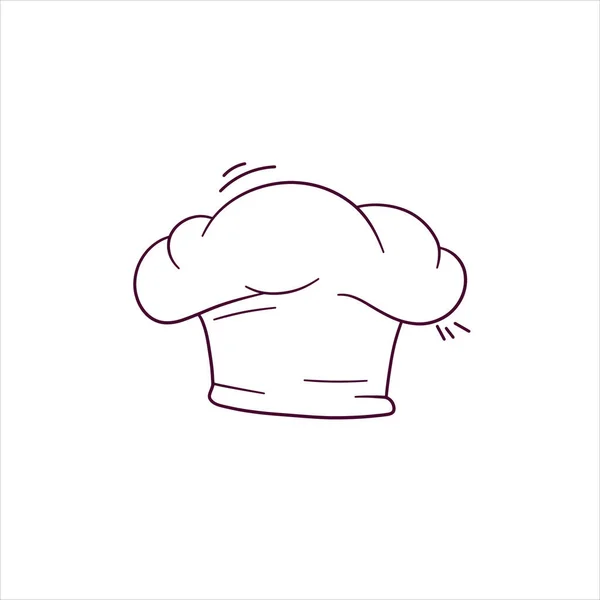 Ilustración Dibujada Mano Del Icono Del Sombrero Del Chef Doodle — Vector de stock