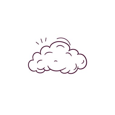 Bulut simgesinin el çizimi çizimi. Doodle Vektör Çizim Çizimi