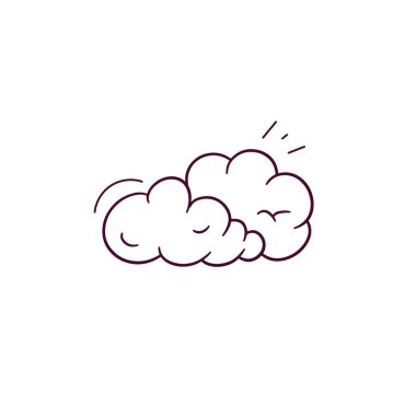 Bulut simgesinin el çizimi çizimi. Doodle Vektör Çizim Çizimi