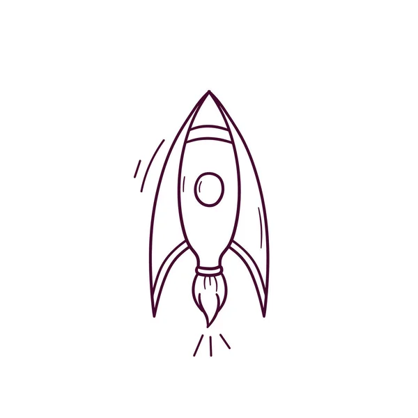 Kézzel Rajzolt Illusztrációja Rakéta Ikon Doodle Vektor Vázlat Illusztráció — Stock Vector