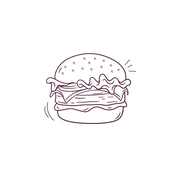 Hand Drawn Illustration Cheeseburger Icon Doodle Vector Sketch Illustration — Stock Vector